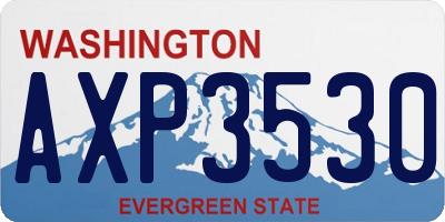 WA license plate AXP3530
