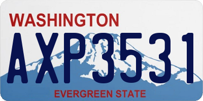 WA license plate AXP3531