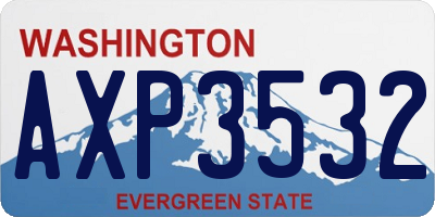 WA license plate AXP3532