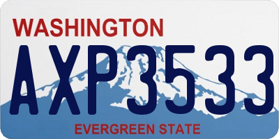 WA license plate AXP3533