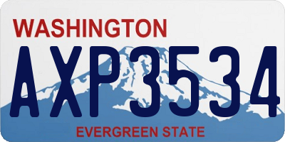 WA license plate AXP3534