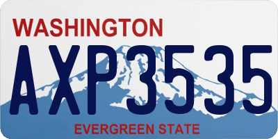 WA license plate AXP3535