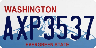 WA license plate AXP3537
