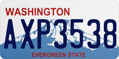 WA license plate AXP3538