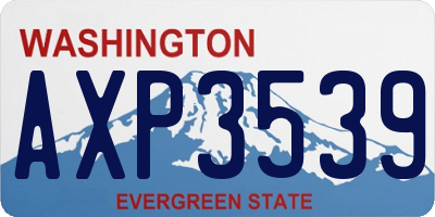WA license plate AXP3539