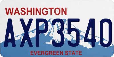 WA license plate AXP3540