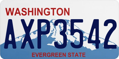 WA license plate AXP3542