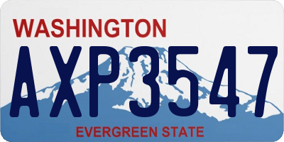 WA license plate AXP3547