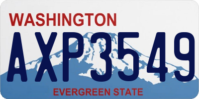 WA license plate AXP3549