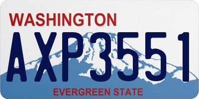WA license plate AXP3551