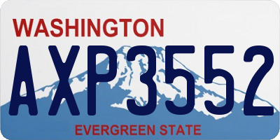 WA license plate AXP3552
