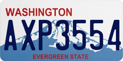 WA license plate AXP3554