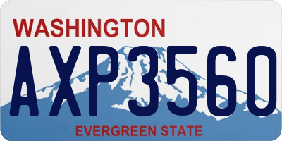 WA license plate AXP3560