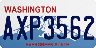 WA license plate AXP3562