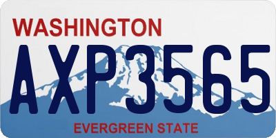 WA license plate AXP3565