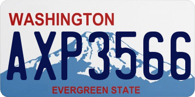 WA license plate AXP3566