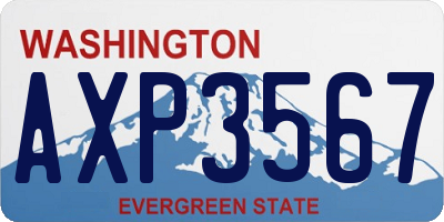 WA license plate AXP3567
