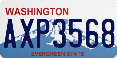 WA license plate AXP3568