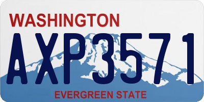 WA license plate AXP3571