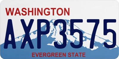 WA license plate AXP3575