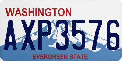 WA license plate AXP3576