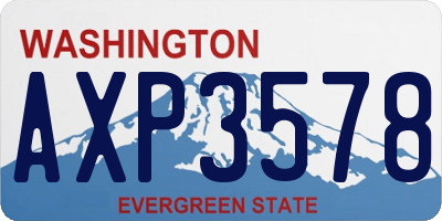 WA license plate AXP3578