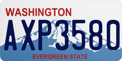 WA license plate AXP3580