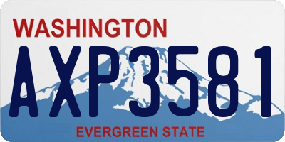WA license plate AXP3581