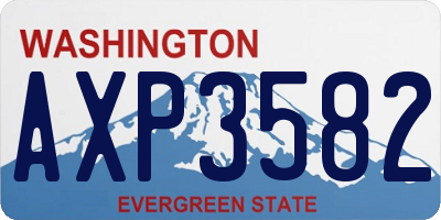 WA license plate AXP3582