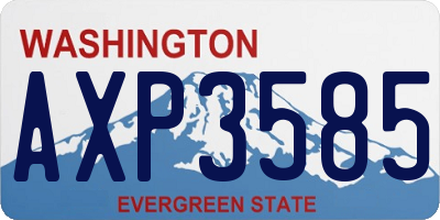 WA license plate AXP3585