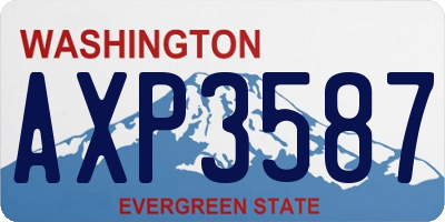 WA license plate AXP3587