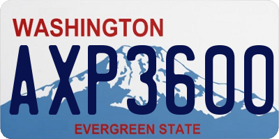 WA license plate AXP3600