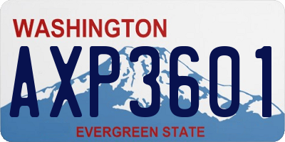 WA license plate AXP3601