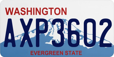 WA license plate AXP3602