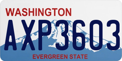 WA license plate AXP3603