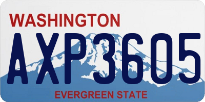 WA license plate AXP3605