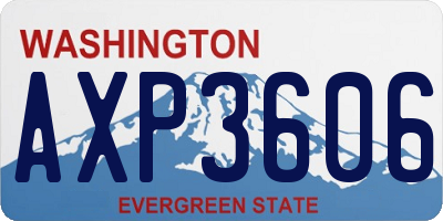 WA license plate AXP3606