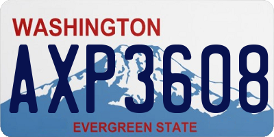 WA license plate AXP3608