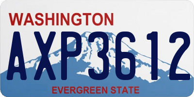 WA license plate AXP3612