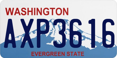 WA license plate AXP3616