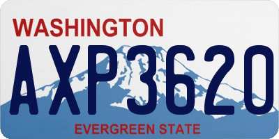 WA license plate AXP3620