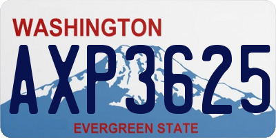 WA license plate AXP3625
