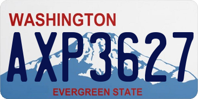 WA license plate AXP3627