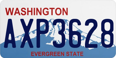 WA license plate AXP3628