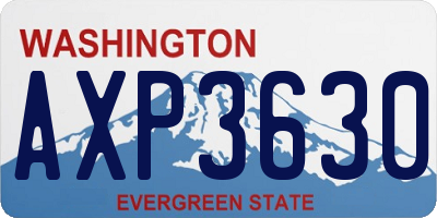 WA license plate AXP3630