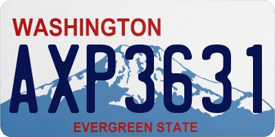WA license plate AXP3631