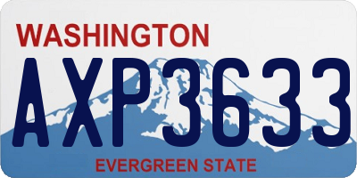 WA license plate AXP3633