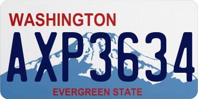 WA license plate AXP3634