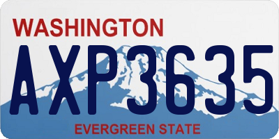WA license plate AXP3635