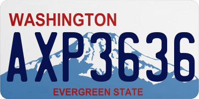 WA license plate AXP3636